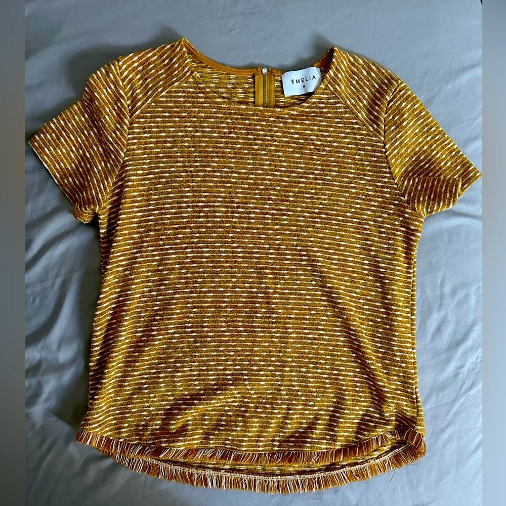 Emelia tweed short sleeve tee